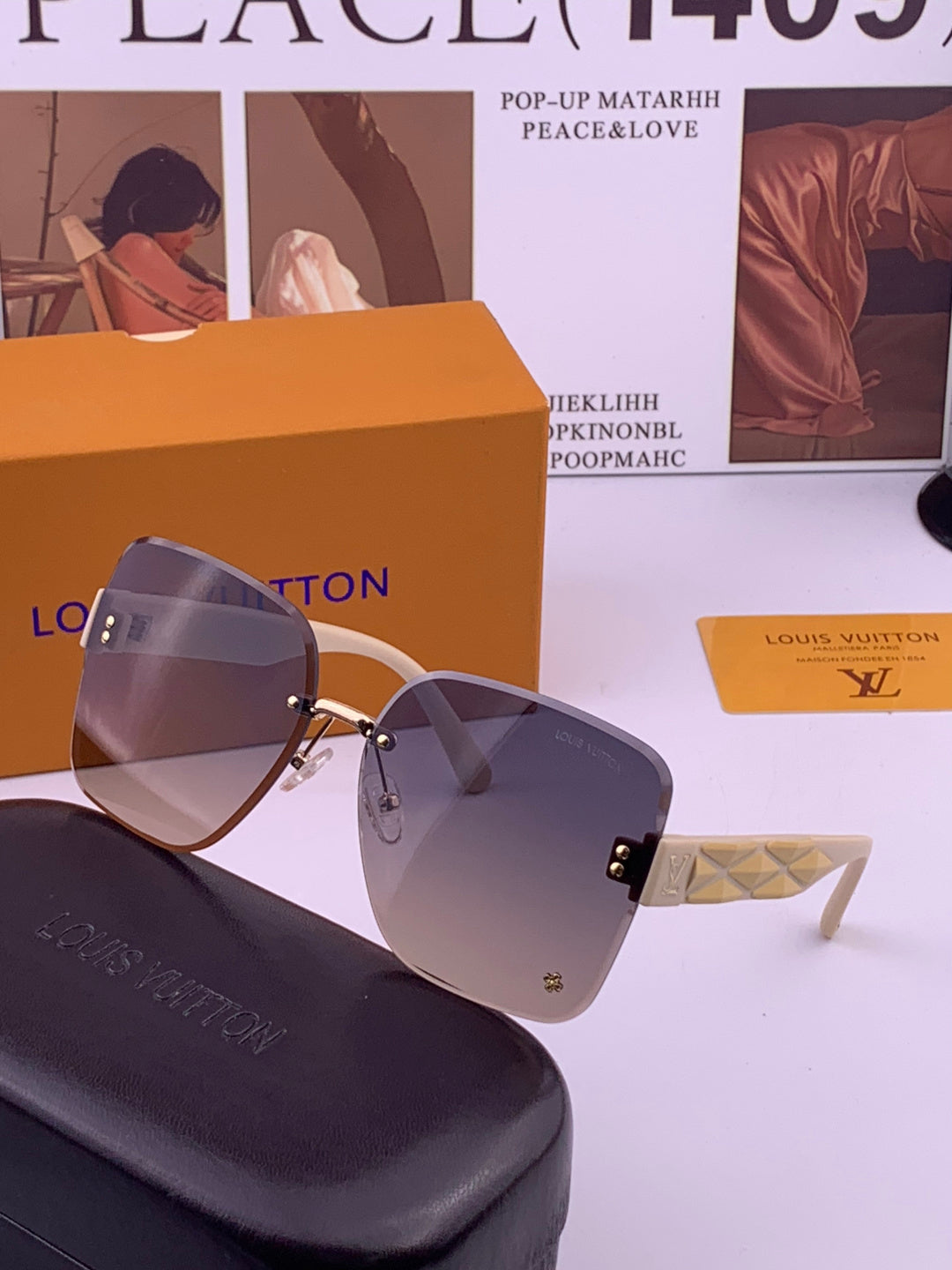 Louis Vuitton L1550 Square Brown Lens Sunglasses for Men & Women - detail image 2