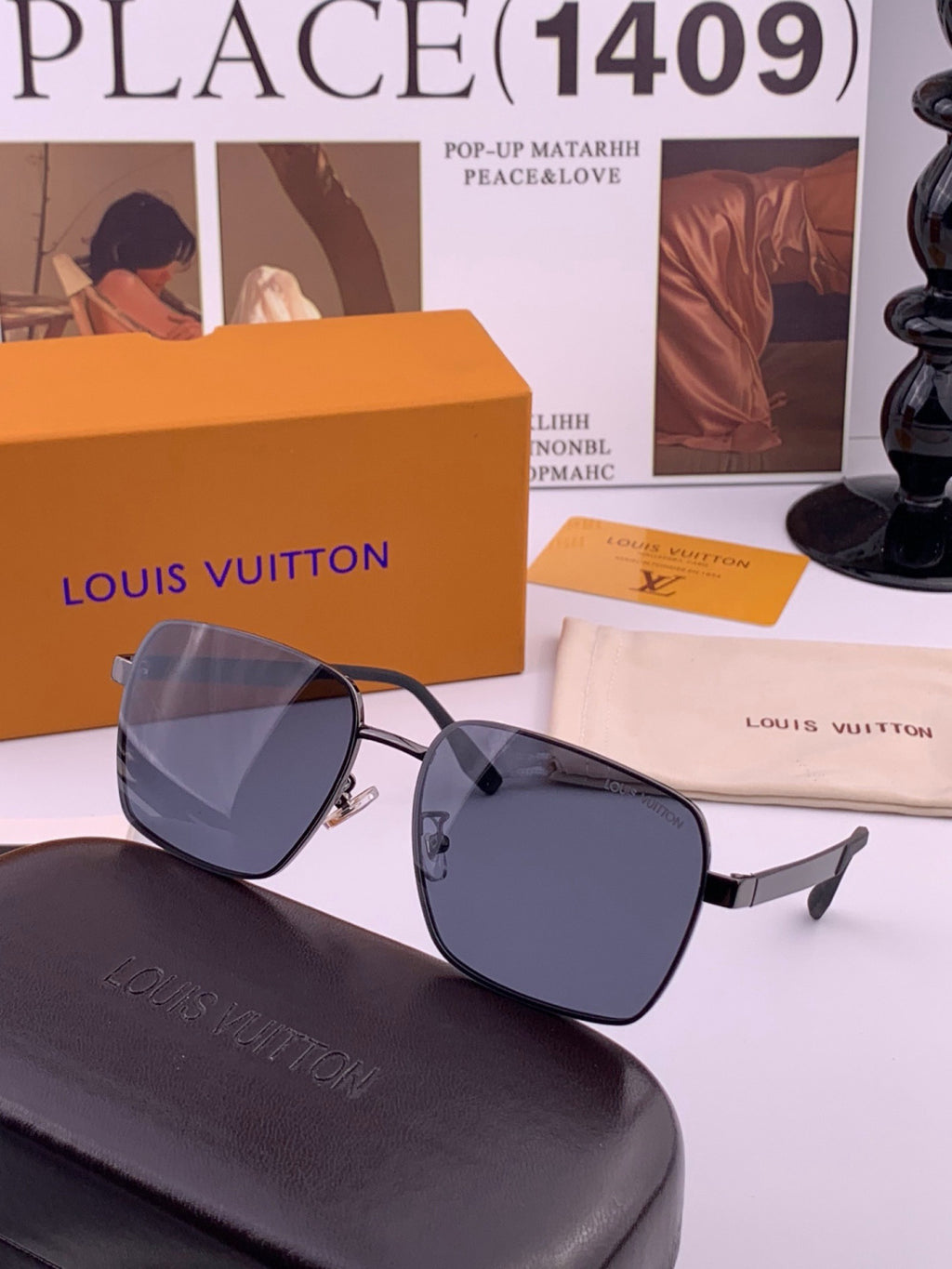 Louis Vuitton L5253 Polarized Aviator Blue Lens Sunglasses for Men - detail image 3