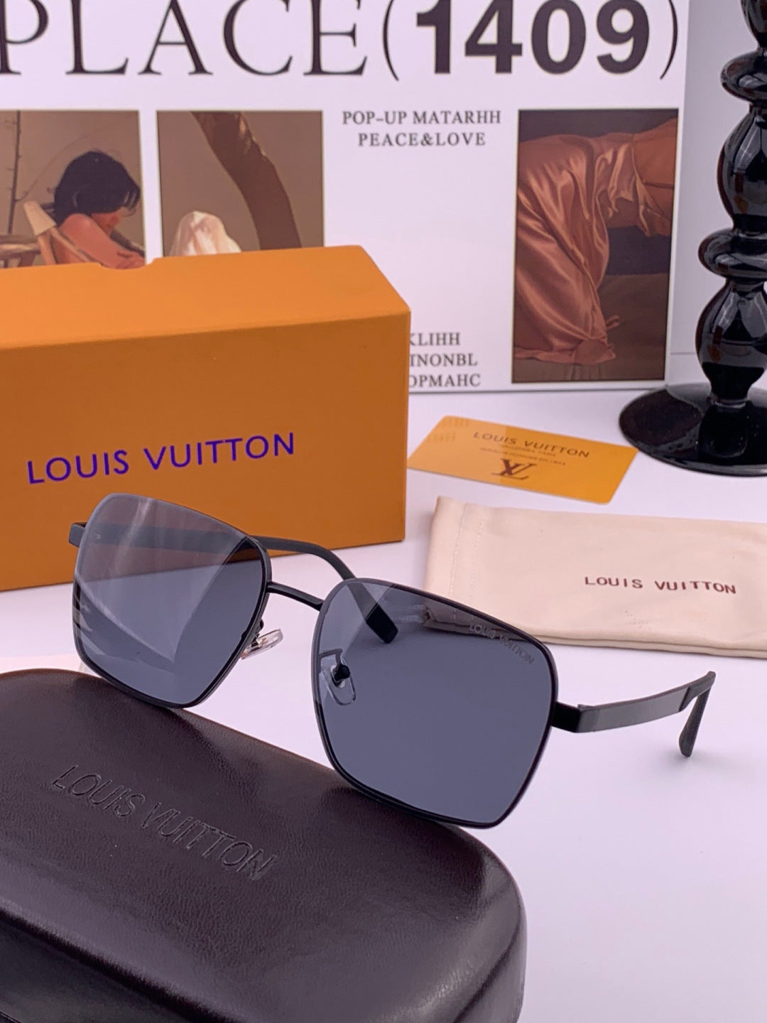 Louis Vuitton L5253 Polarized Aviator Blue Lens Sunglasses for Men - detail image 4