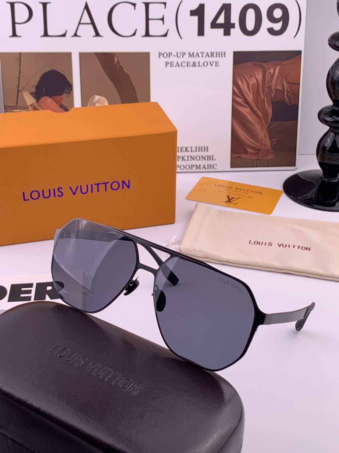 Louis Vuitton L3252 Polarized Aviator Orange Lens Sunglasses for Men - 464747 - detail image 4