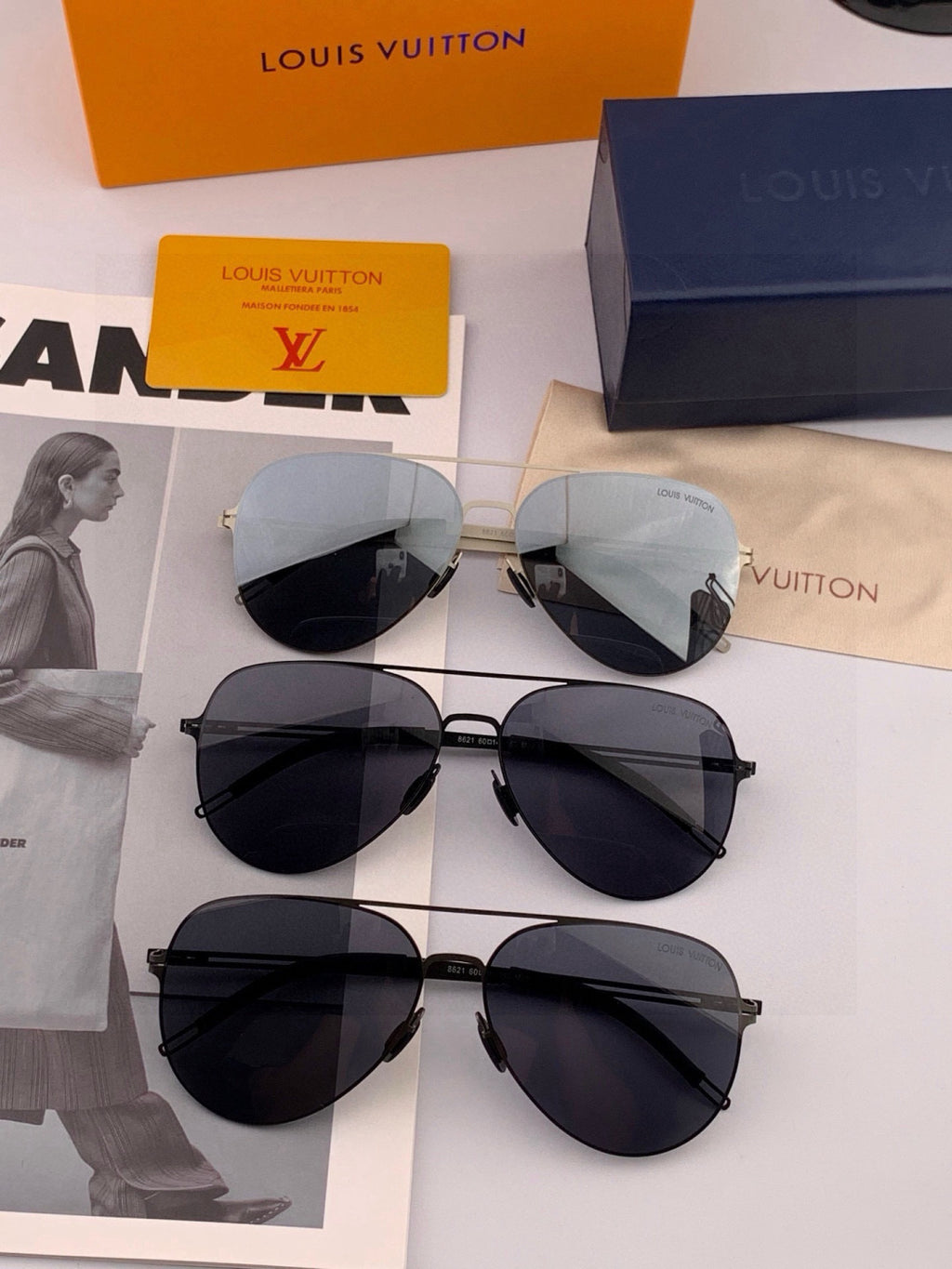 Louis Vuitton L1862 Fashion Red Lens Sunglasses for Men & Women - 464748 - detail image 7