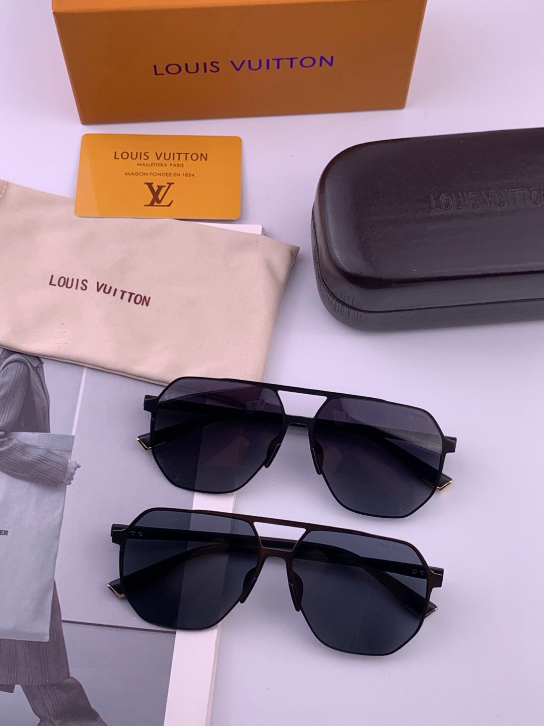 Louis Vuitton L3250 Polarized Aviator Orange Lens Sunglasses for Men - 464749 - detail image 7