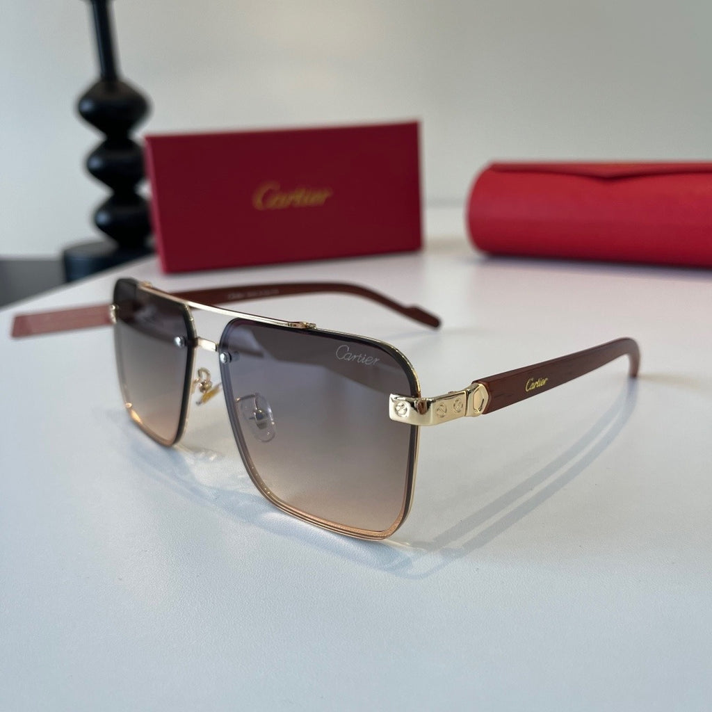 Cartier Lightweight Metal Rimless Silver Lens Sunglasses for Men & Wo - 465922 - detail image 3