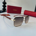 Cartier Lightweight Metal Rimless Silver Lens Sunglasses for Men & Wo - 465922