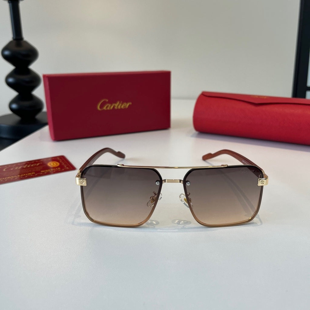 Cartier Lightweight Metal Rimless Silver Lens Sunglasses for Men & Wo - 465922 - detail image 2