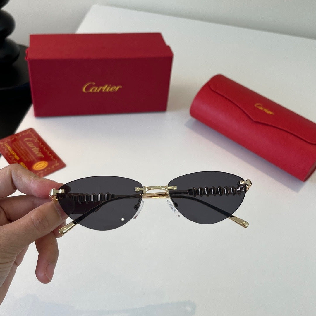 Cartier Lightweight Metal Rimless Silver Lens Sunglasses for Men & Wo - 465923 - detail image 5
