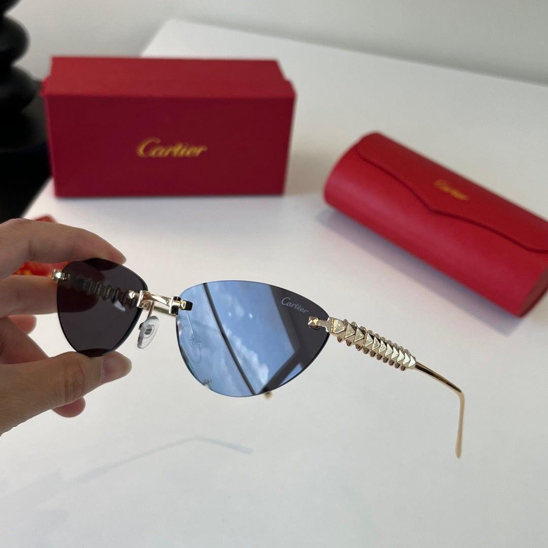 Cartier Lightweight Metal Rimless Silver Lens Sunglasses for Men & Wo - 465923 - detail image 9