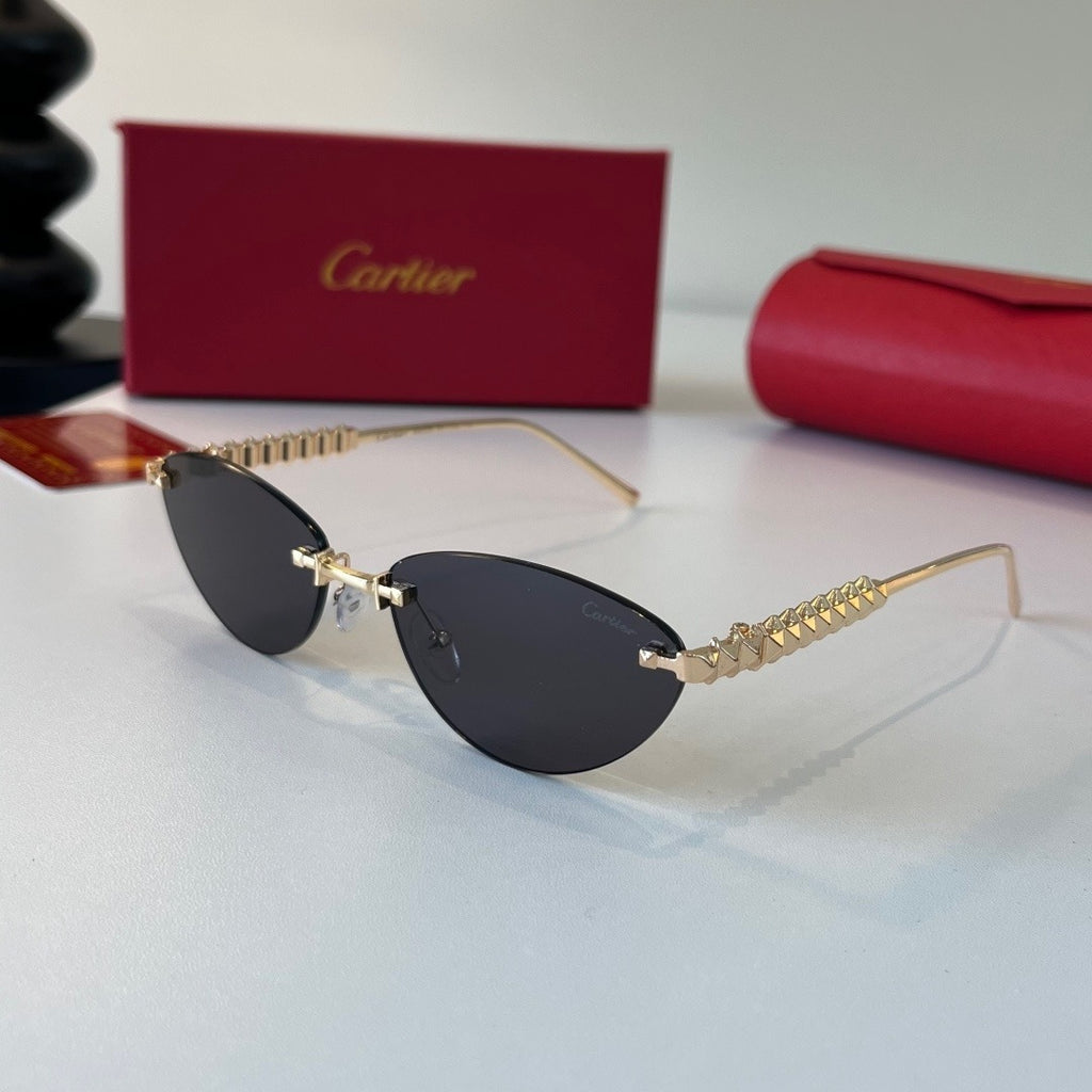 Cartier Lightweight Metal Rimless Silver Lens Sunglasses for Men & Wo - 465923 - detail image 3