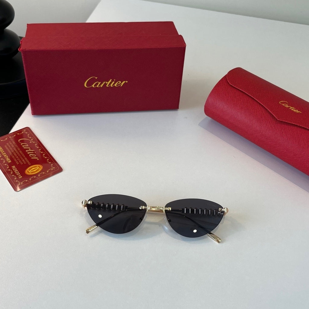 Cartier Lightweight Metal Rimless Silver Lens Sunglasses for Men & Wo - 465923 - detail image 4