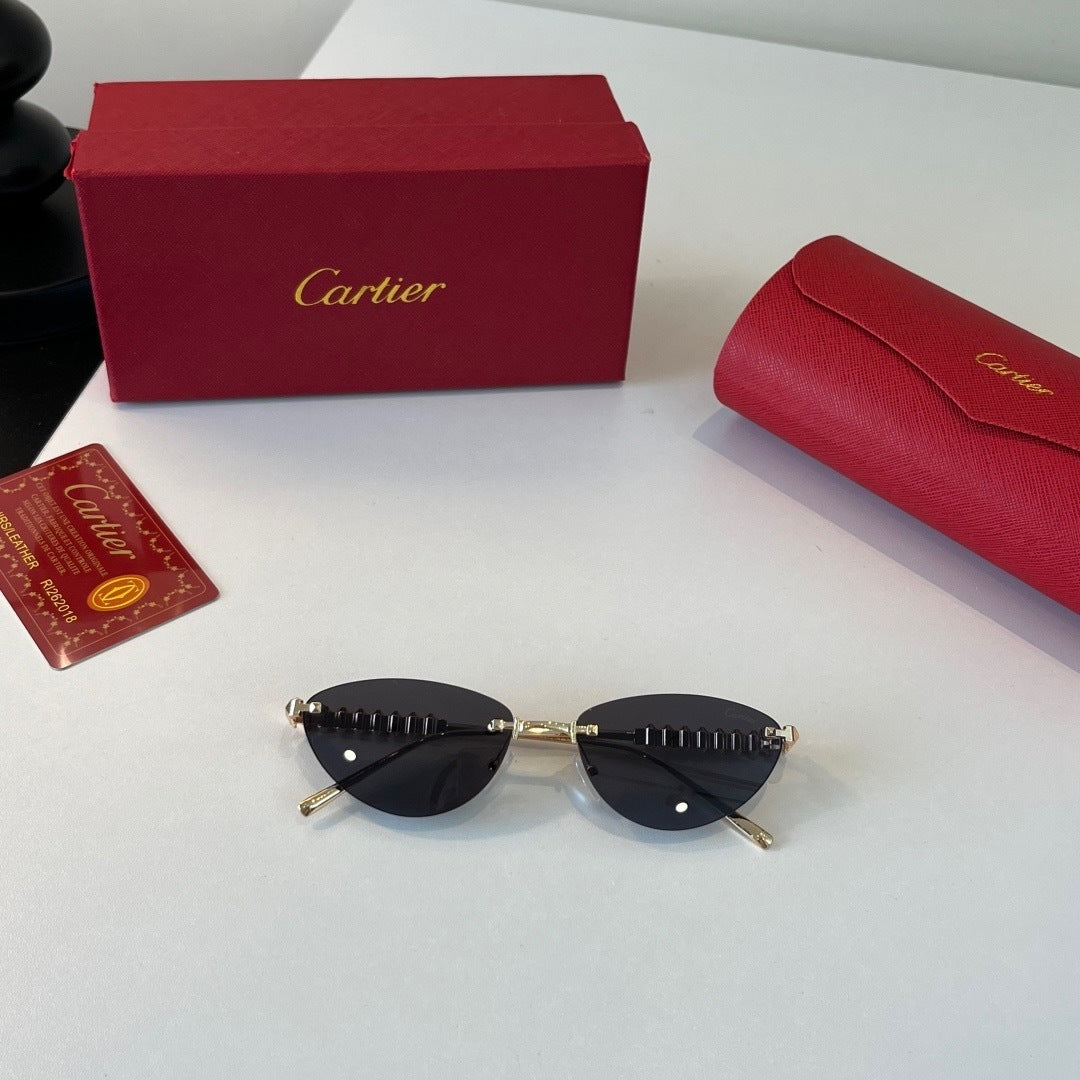 Cartier Lightweight Metal Rimless Silver Lens Sunglasses for Men & Wo - 465923 - detail image 4