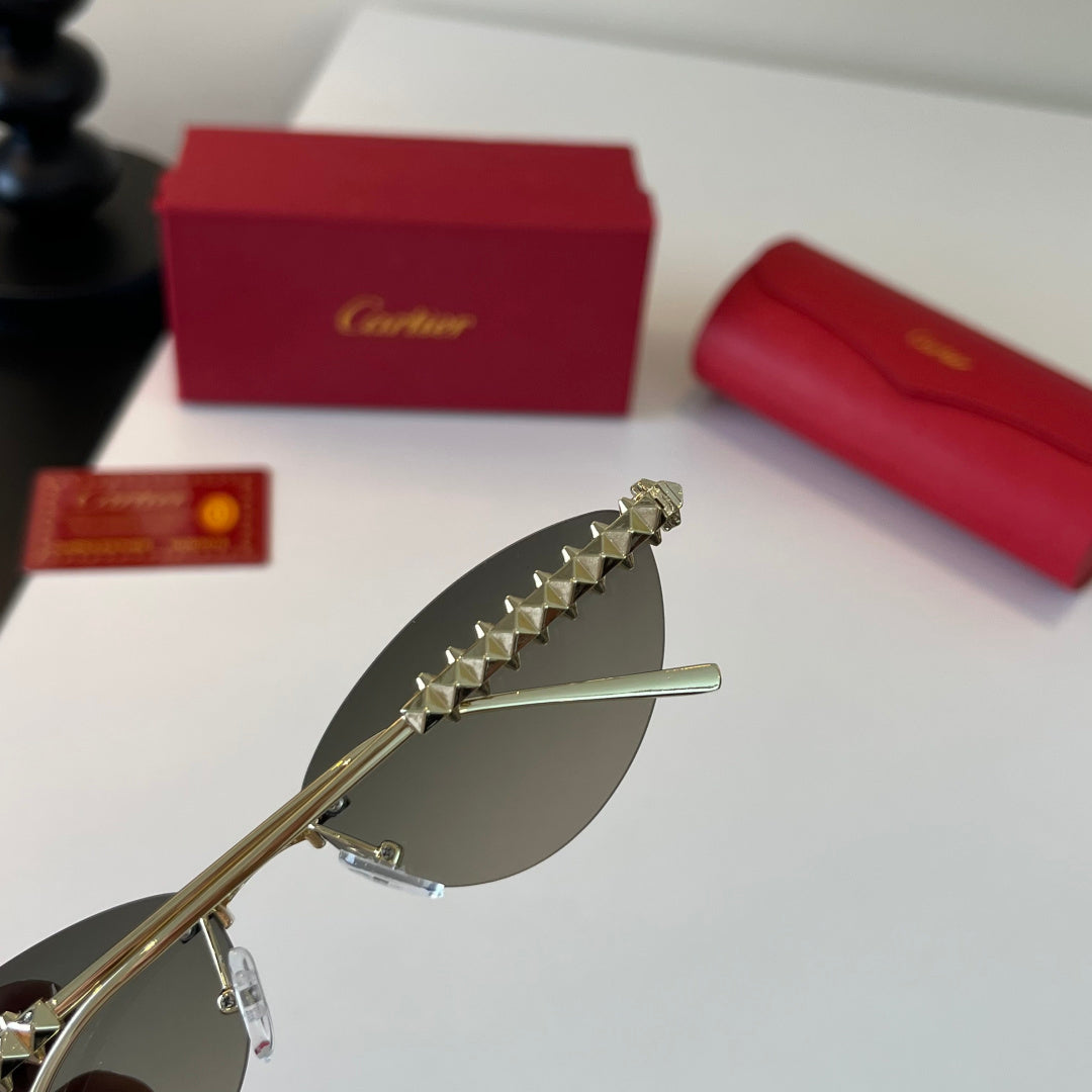 Cartier Lightweight Metal Rimless Silver Lens Sunglasses for Men & Wo - 465924 - detail image 9
