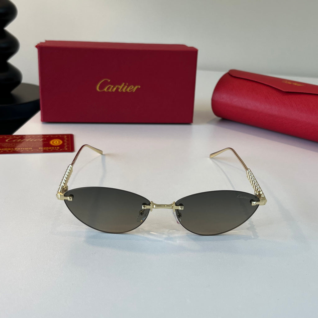 Cartier Lightweight Metal Rimless Silver Lens Sunglasses for Men & Wo - 465924 - detail image 2