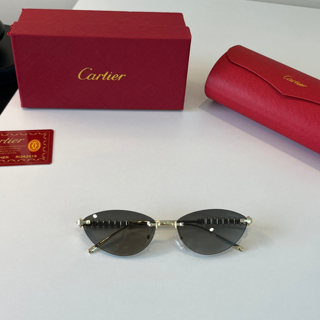 Cartier Lightweight Metal Rimless Silver Lens Sunglasses for Men & Wo - 465924 - detail image 4