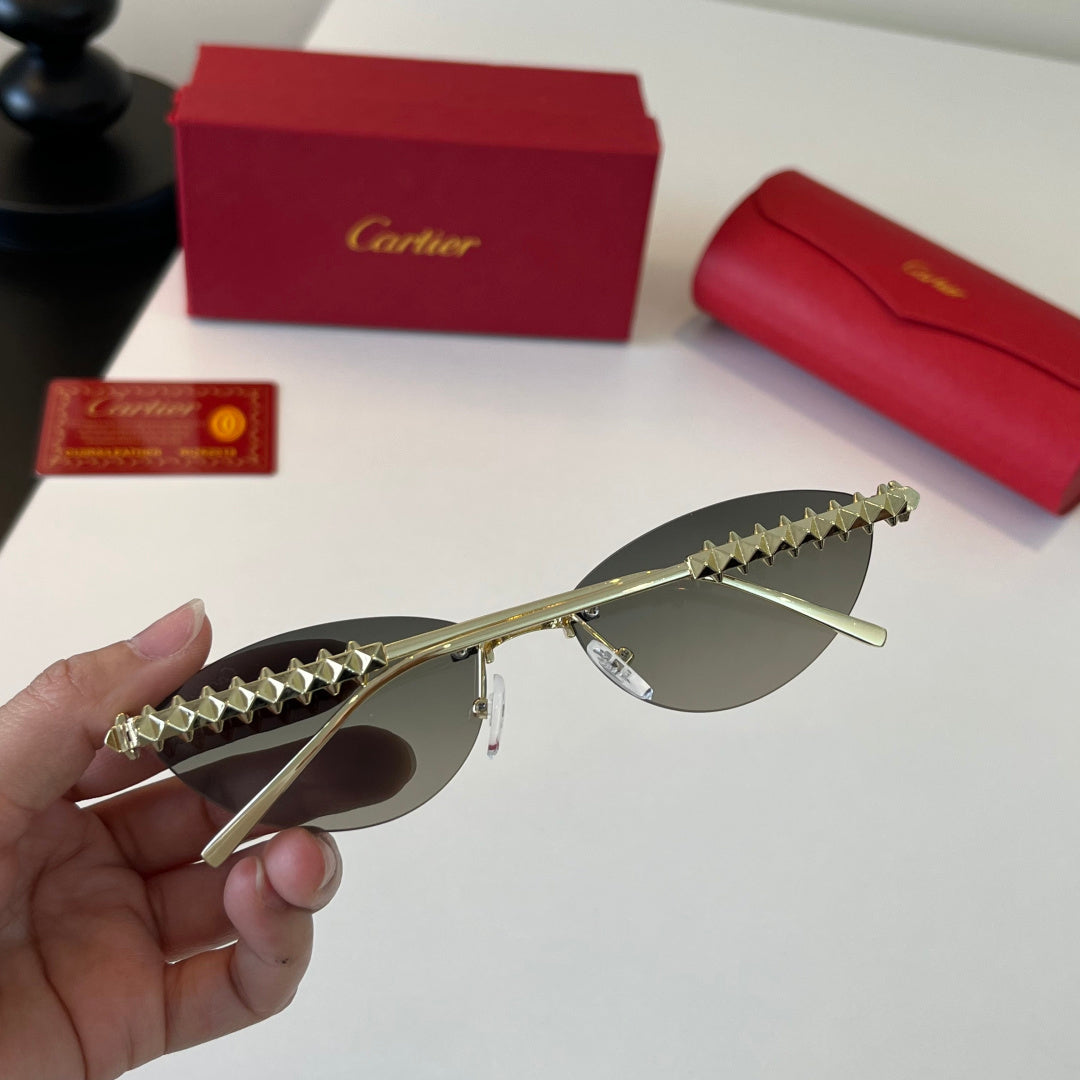 Cartier Lightweight Metal Rimless Silver Lens Sunglasses for Men & Wo - 465924 - detail image 7