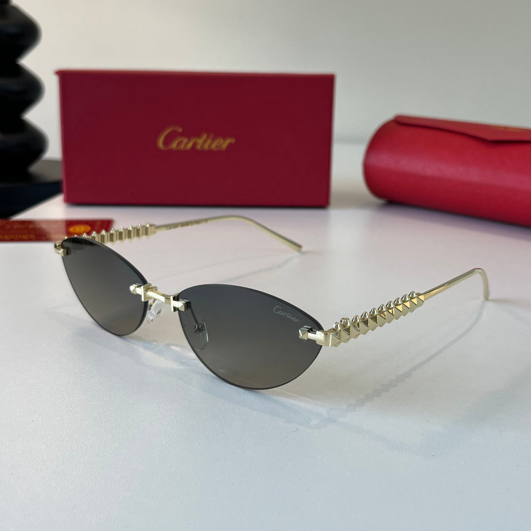 Cartier Lightweight Metal Rimless Silver Lens Sunglasses for Men & Wo - 465924 - detail image 3