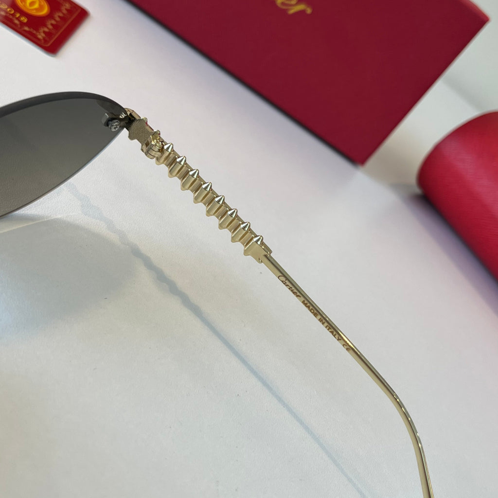 Cartier Lightweight Metal Rimless Silver Lens Sunglasses for Men & Wo - 465924 - detail image 10
