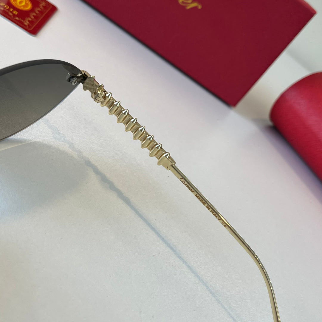 Cartier Lightweight Metal Rimless Silver Lens Sunglasses for Men & Wo - 465924 - detail image 10