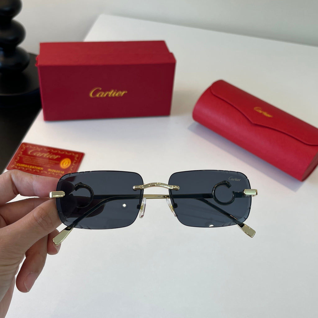 Cartier Lightweight Metal Rimless Silver Lens Sunglasses for Men & Wo - 465724 - detail image 5