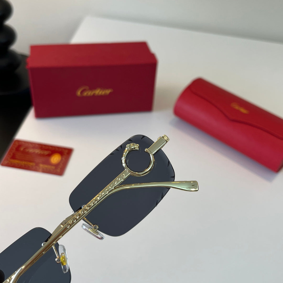 Cartier Lightweight Metal Rimless Silver Lens Sunglasses for Men & Wo - 465724 - detail image 7