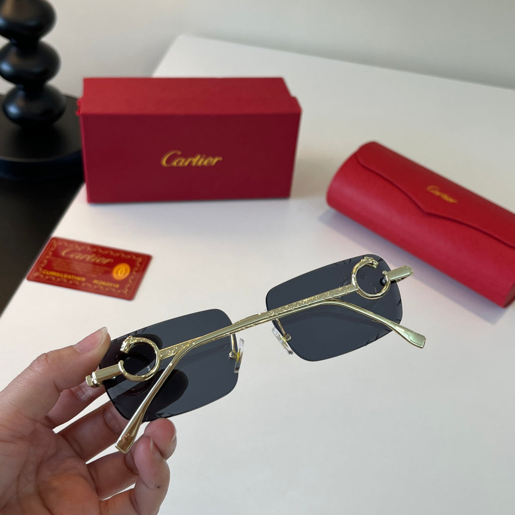Cartier Lightweight Metal Rimless Silver Lens Sunglasses for Men & Wo - 465724 - detail image 8