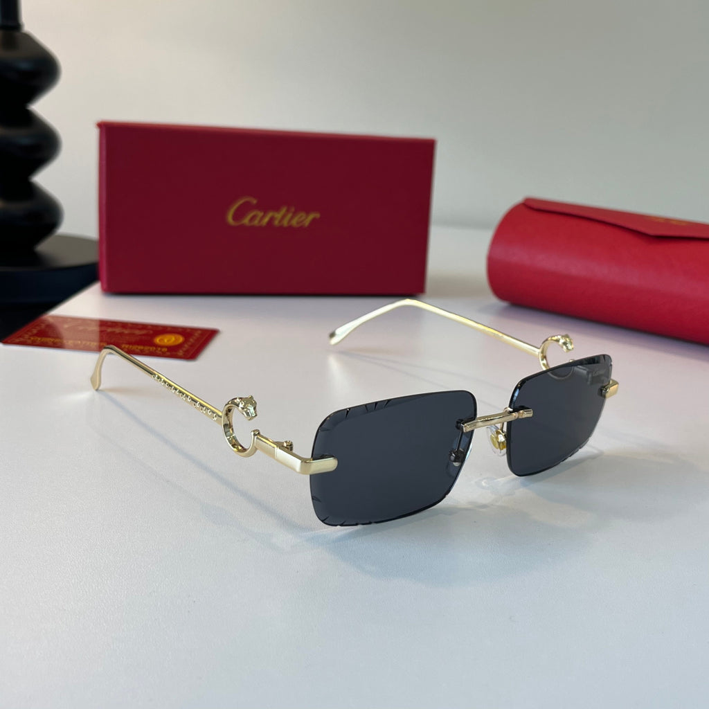 Cartier Lightweight Metal Rimless Silver Lens Sunglasses for Men & Wo - 465724