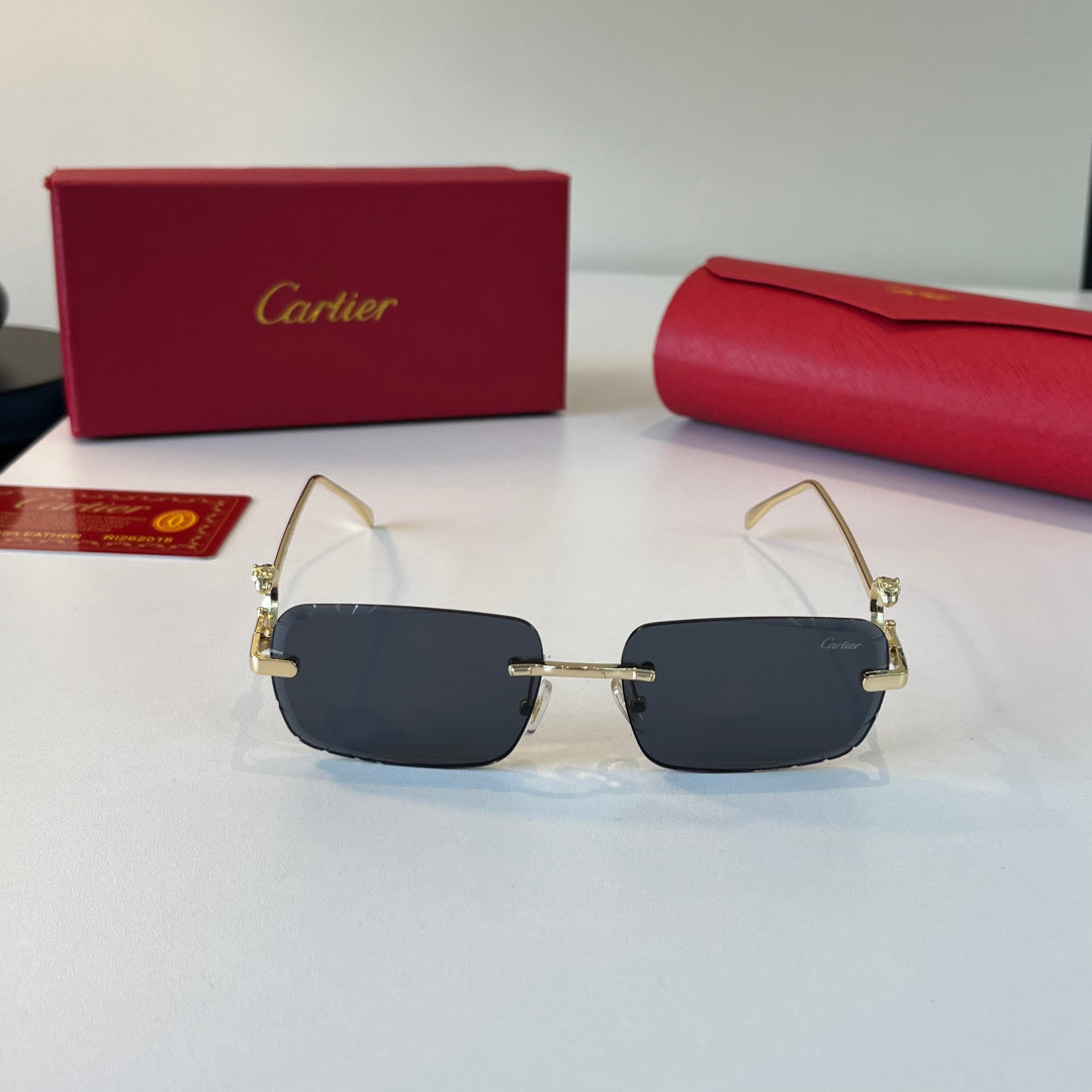 Cartier Lightweight Metal Rimless Silver Lens Sunglasses for Men & Wo - 465724 - detail image 2
