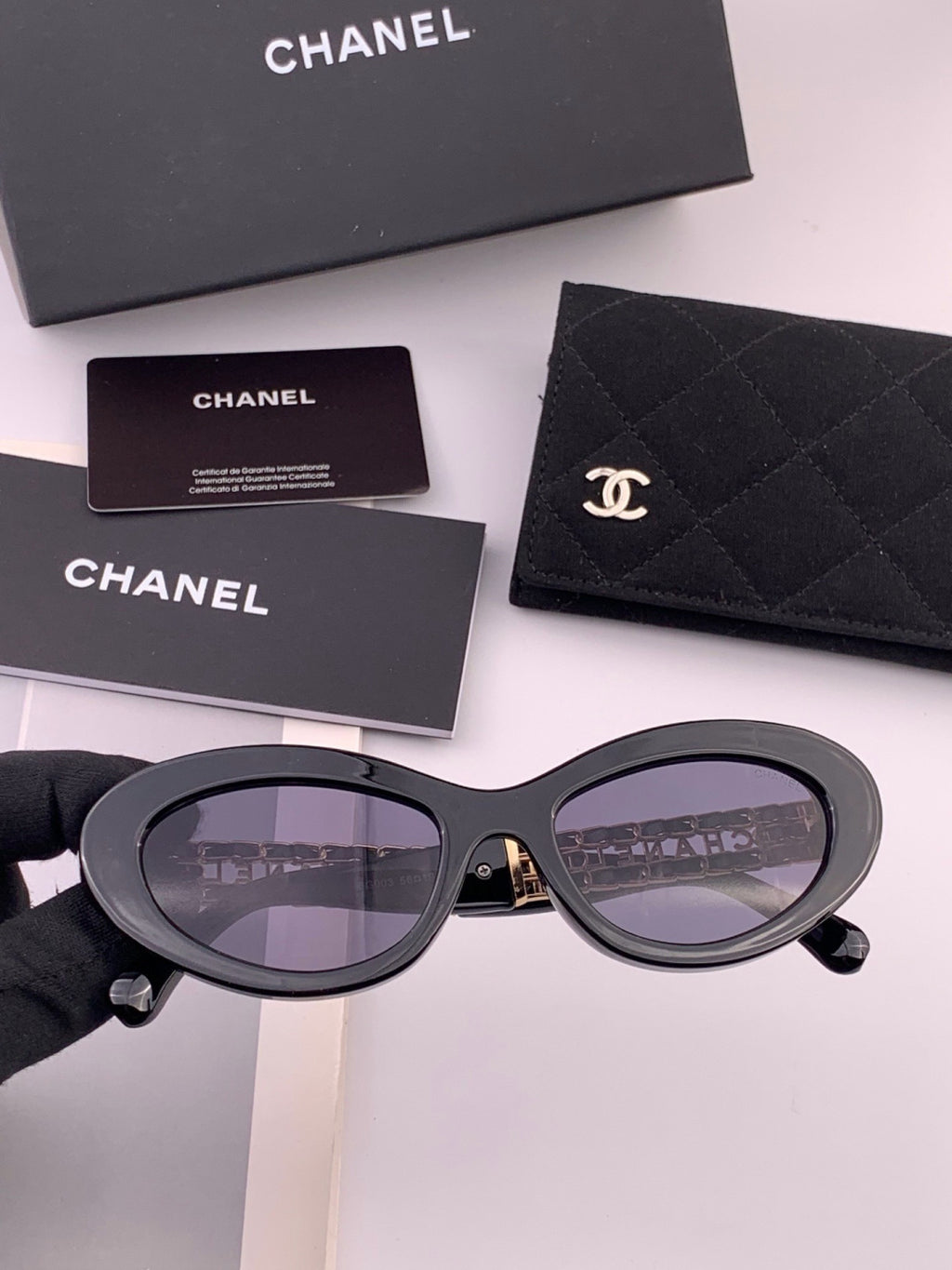 Chanel CH300 Polarized Square Gold Lens Sunglasses for Men & Women - 465222 - detail image 2