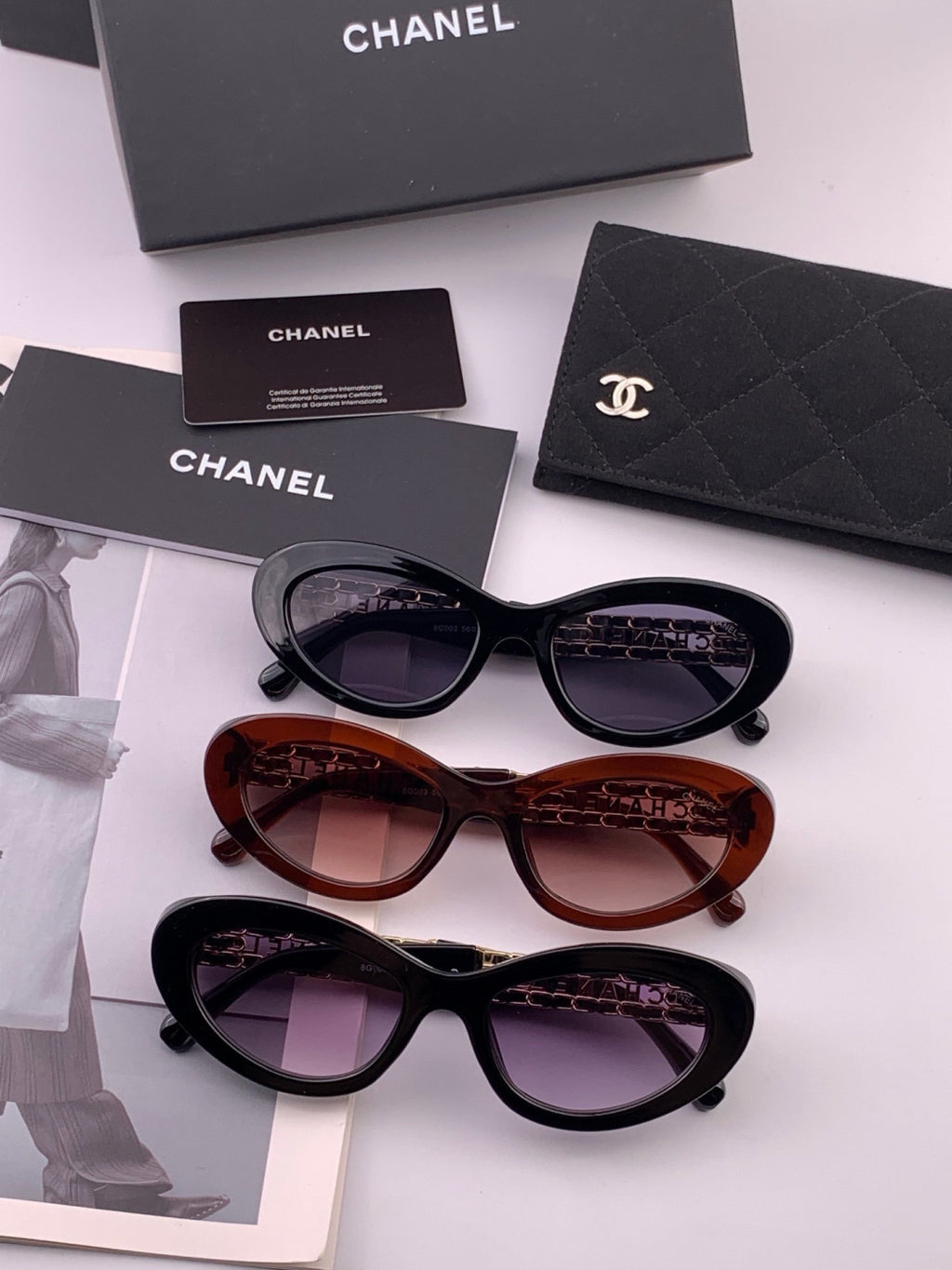 Chanel CH300 Polarized Square Gold Lens Sunglasses for Men & Women - 465222 - detail image 7