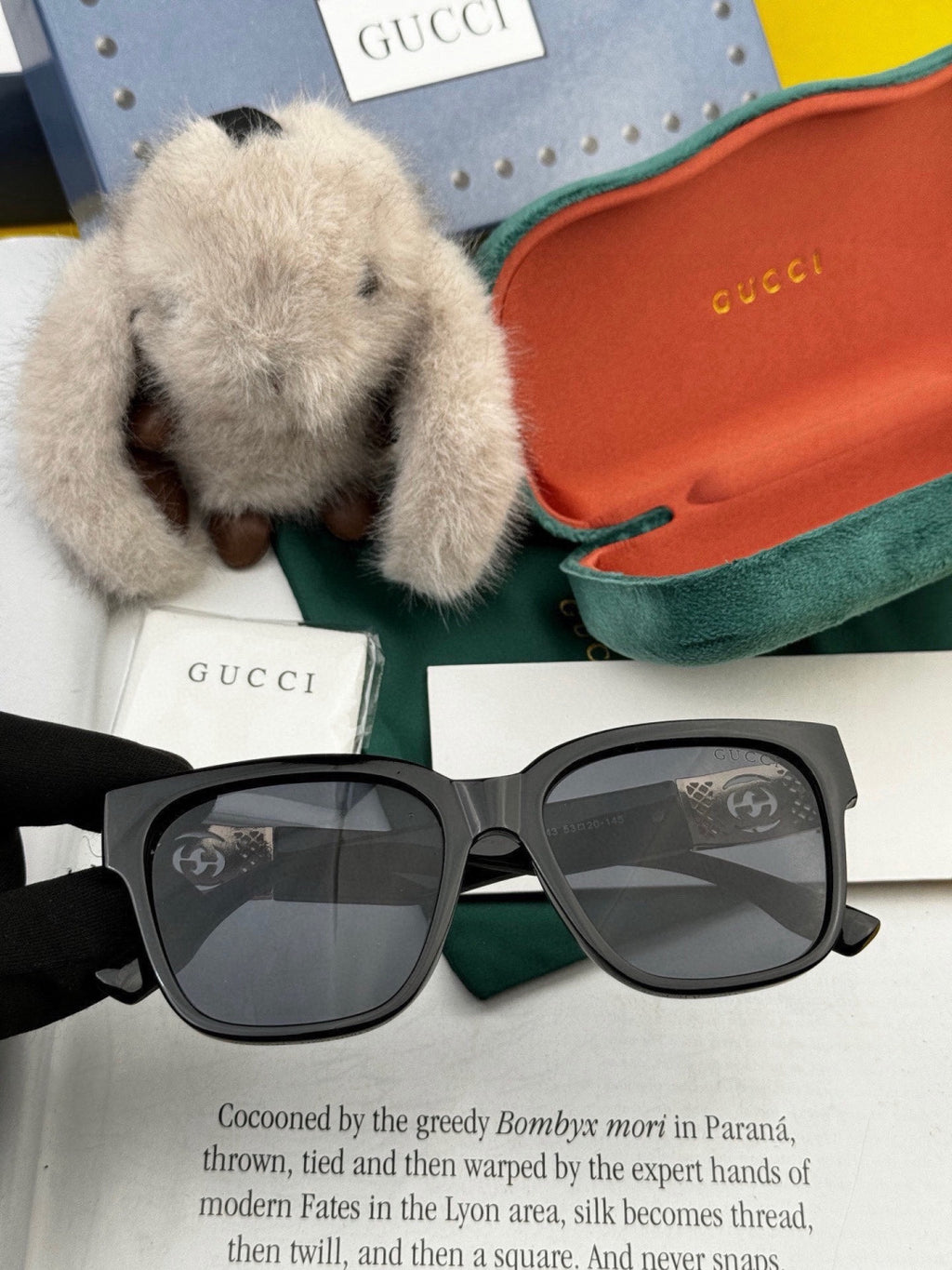 Gucci G35804 Square Gold Lens Sunglasses for Men & Women - 465023