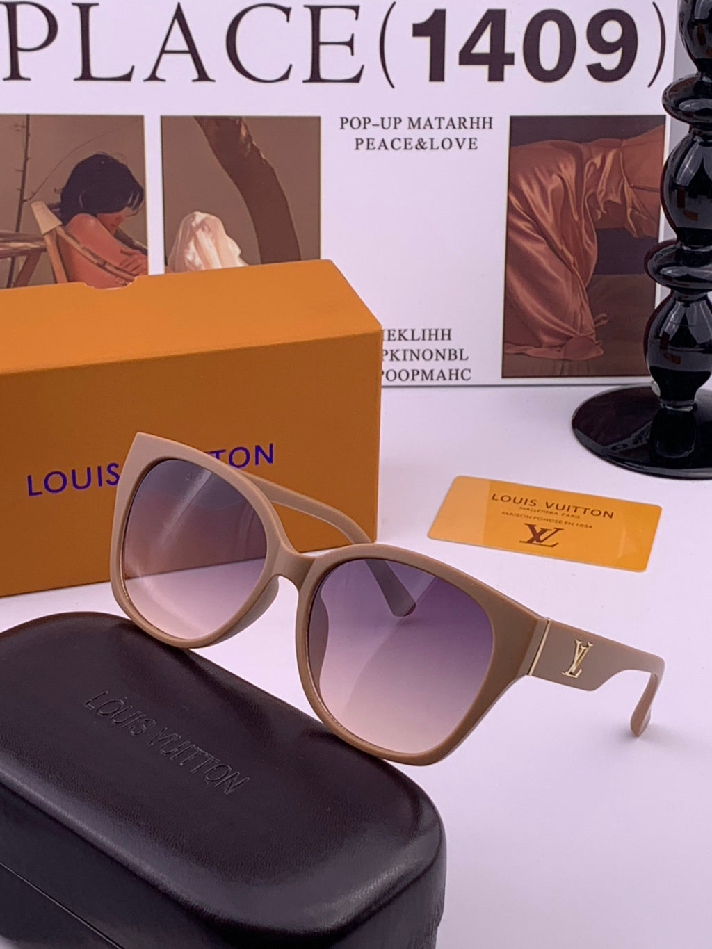 Louis Vuitton L27001 Square Black Lens Sunglasses for Men & Women - 464808 - detail image 2