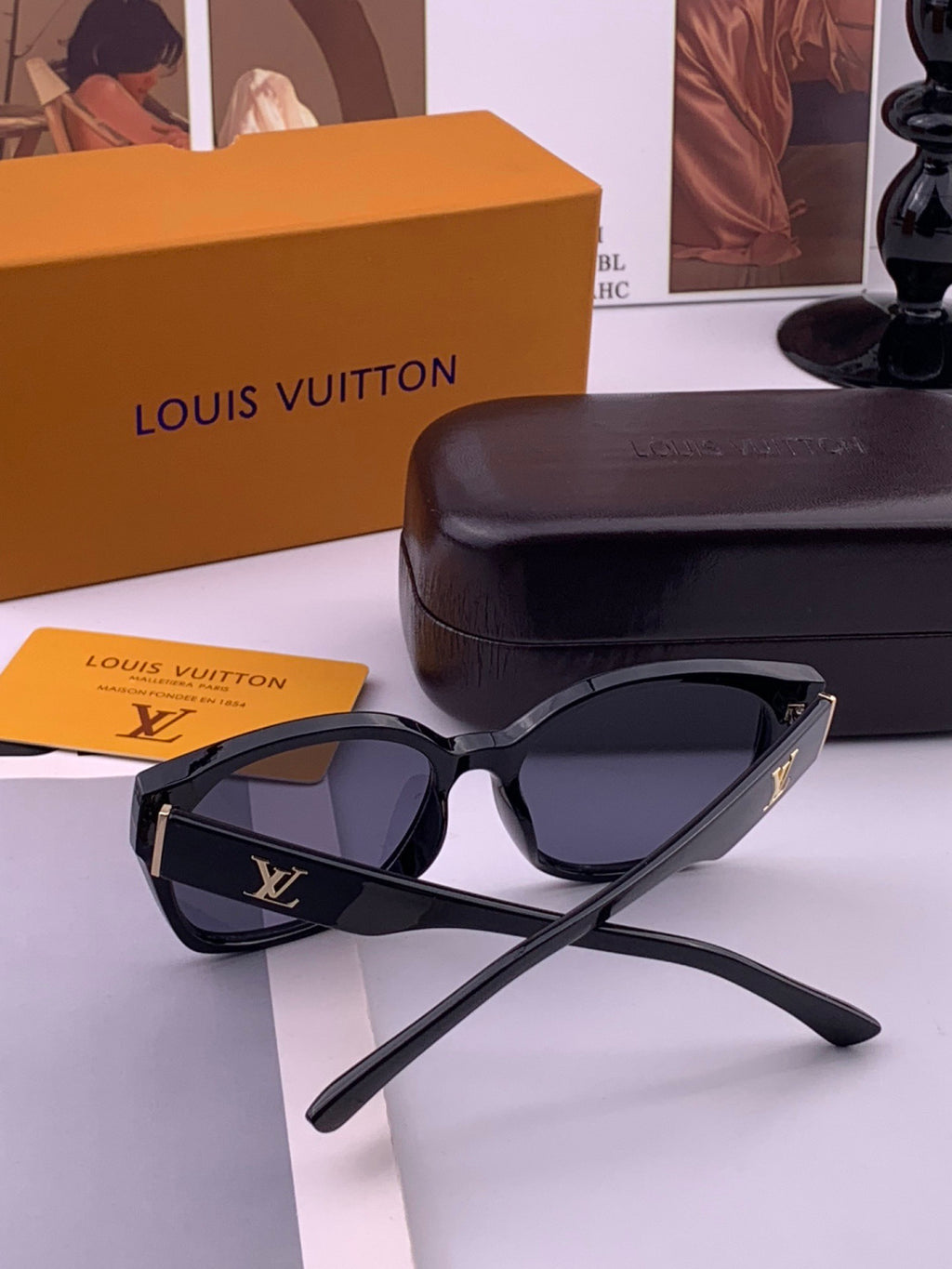 Louis Vuitton L27001 Square Black Lens Sunglasses for Men & Women - 464809 - detail image 6