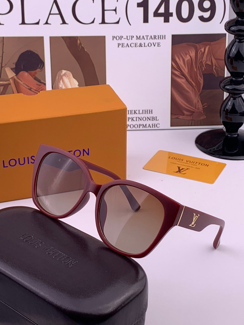 Louis Vuitton L27001 Square Black Lens Sunglasses for Men & Women - 464810 - detail image 2