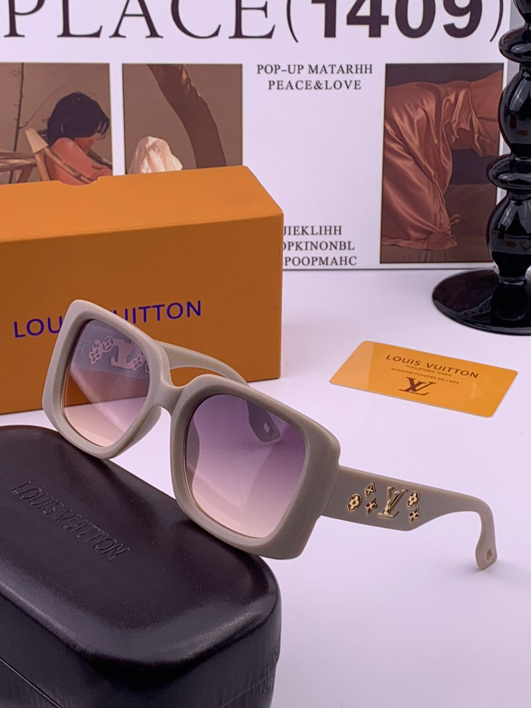 Louis Vuitton L47001 Square Brown Lens Sunglasses for Men & Women - detail image 2