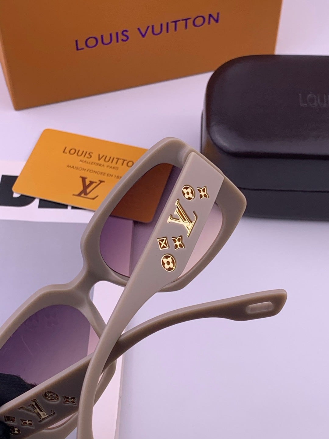 Louis Vuitton L47001 Square Brown Lens Sunglasses for Men & Women
