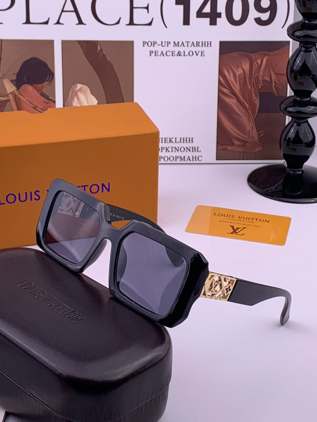 Louis Vuitton L77001 Square Brown Lens Sunglasses for Men & Women - 464814 - detail image 3