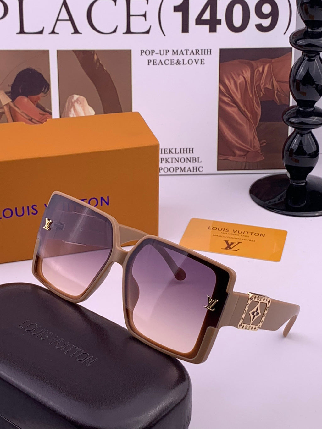 Louis Vuitton L97003 Square Black Lens Sunglasses for Men & Women - 464816 - detail image 2