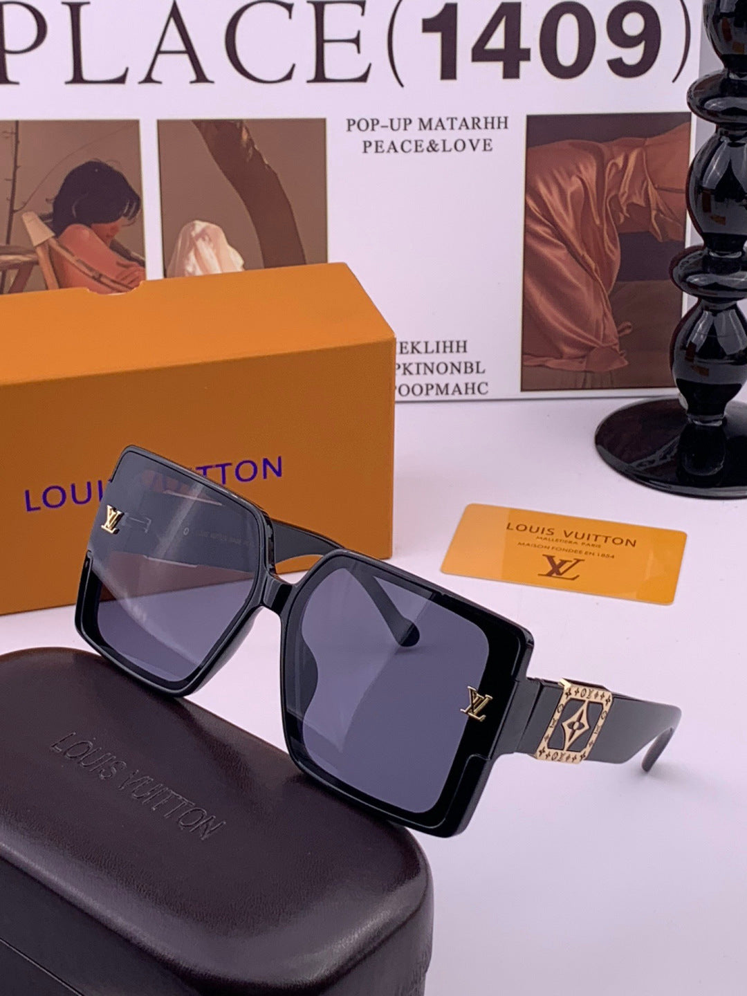 Louis Vuitton L97003 Square Black Lens Sunglasses for Men & Women - 464817 - detail image 2