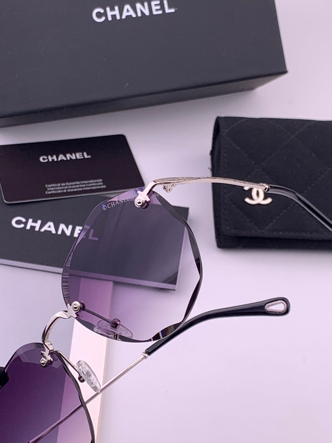 Chanel CH322 Lightweight Rimless Gold Lens Sunglasses for Women - 465027 - detail image 3
