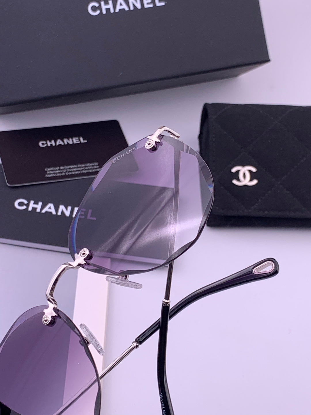 Chanel CH322 Lightweight Rimless Gold Lens Sunglasses for Women - 465027 - detail image 4