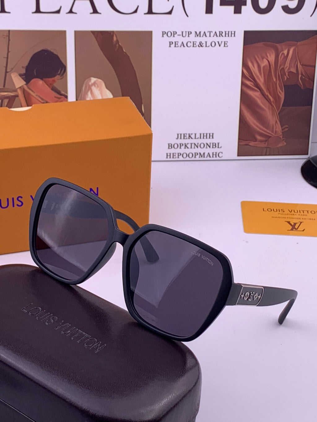 Louis Vuitton L3305 Square Black Lens Sunglasses for Men & Women - 464821 - detail image 2