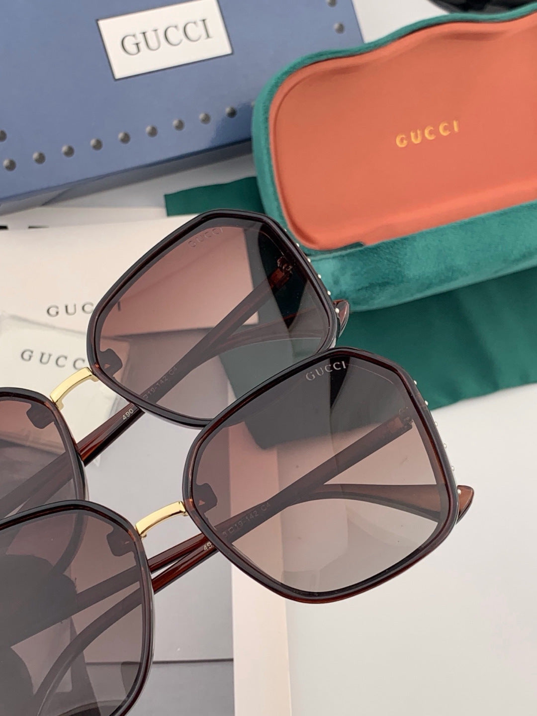 Gucci G14900 Polarized Square Gold Lens Sunglasses for Men & Women - 465004 - detail image 5