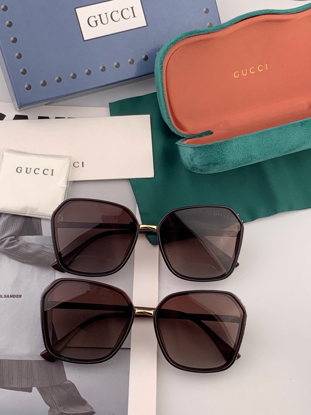 Gucci G14900 Polarized Square Gold Lens Sunglasses for Men & Women - 465004 - detail image 7