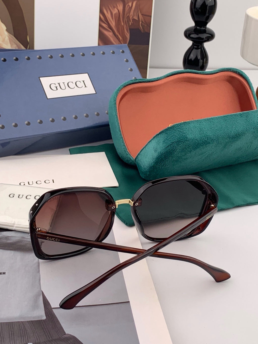 Gucci G14900 Polarized Square Gold Lens Sunglasses for Men & Women - 465004 - detail image 4