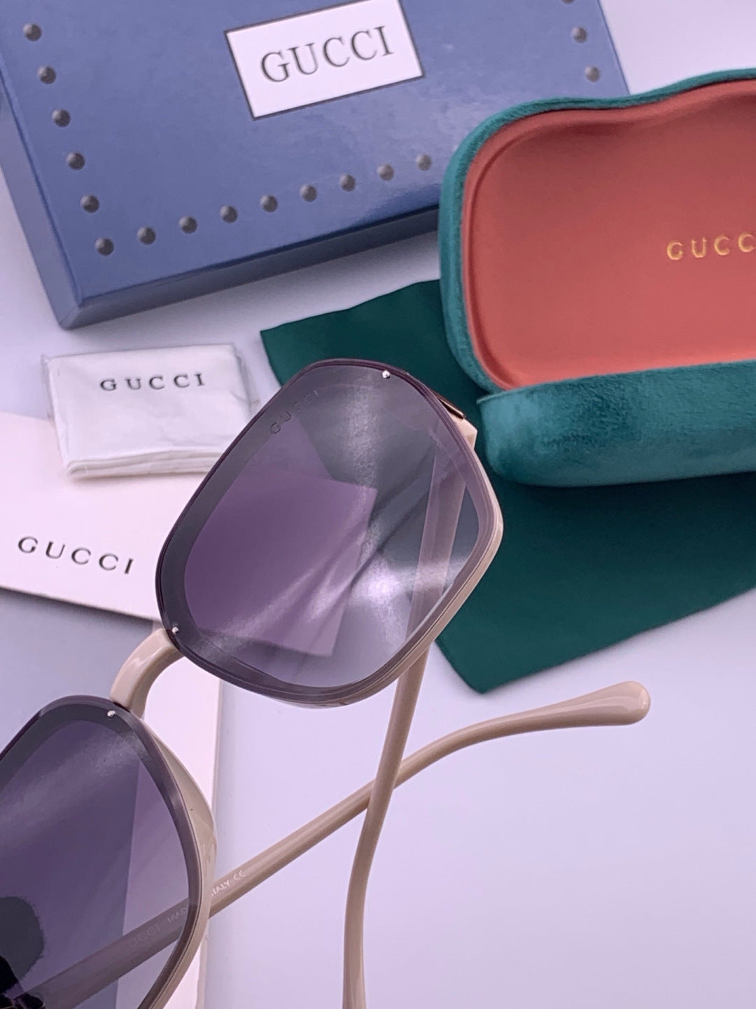 Gucci G313 Square Gold Lens Sunglasses for Men & Women - 465005 - detail image 6