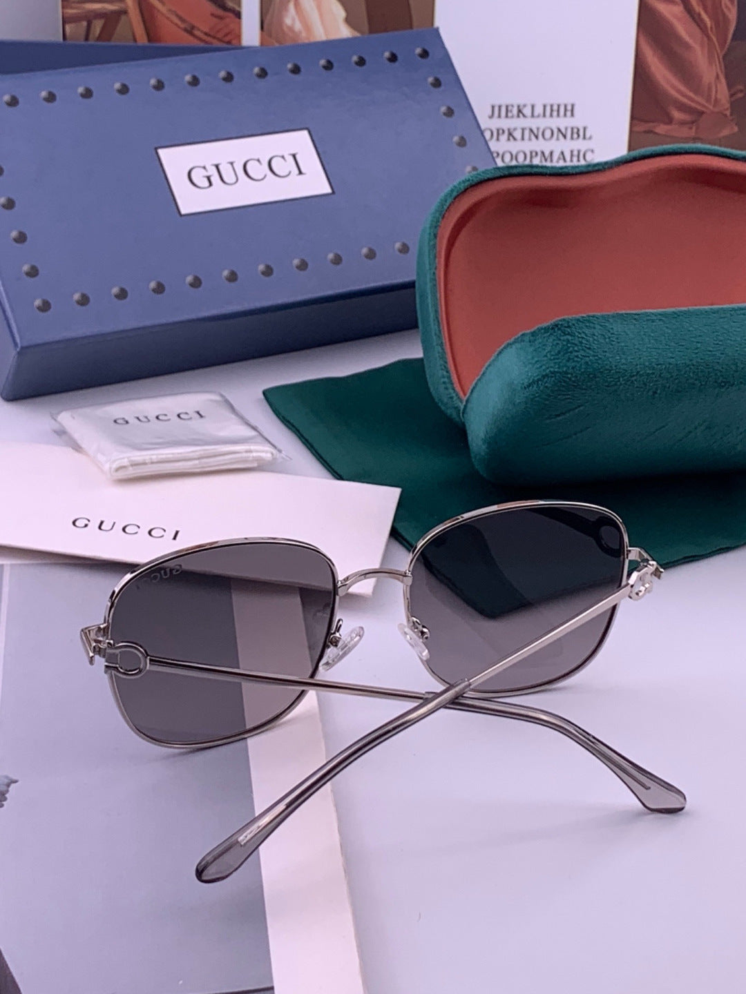Gucci G35811 Metal Square Red Lens Sunglasses for Men & Women - 465008 - detail image 7