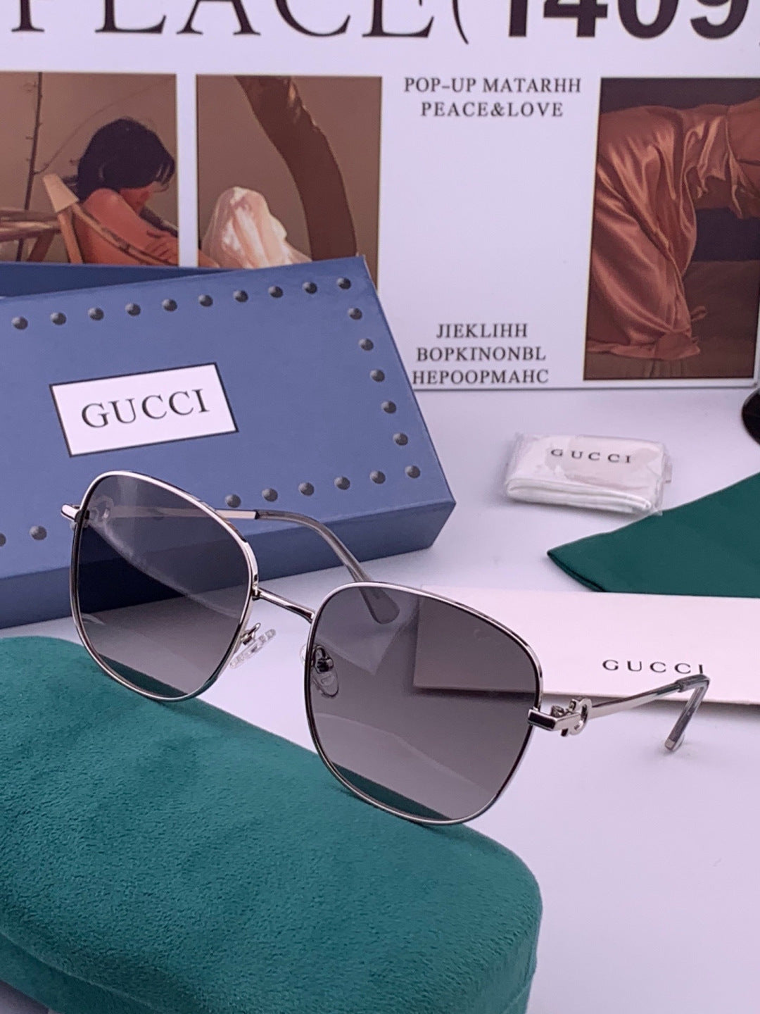 Gucci G35811 Metal Square Red Lens Sunglasses for Men & Women - 465008 - detail image 2