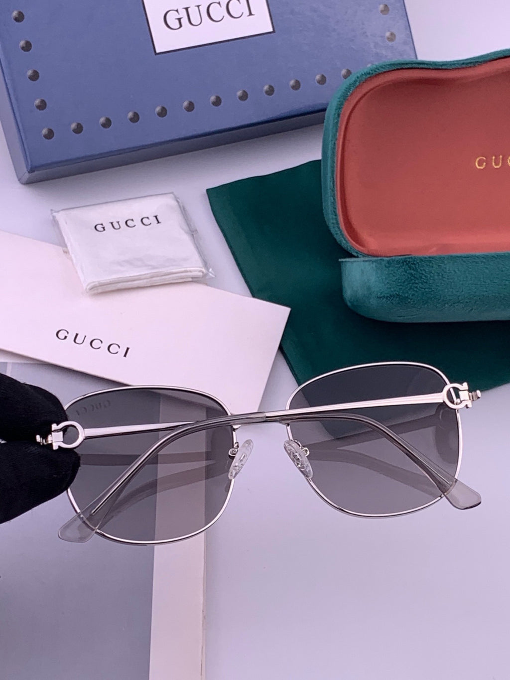 Gucci G35811 Metal Square Red Lens Sunglasses for Men & Women - 465008 - detail image 6