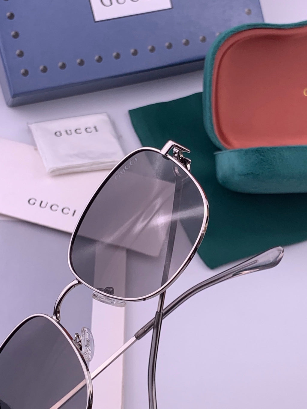 Gucci G35811 Metal Square Red Lens Sunglasses for Men & Women - 465008 - detail image 4
