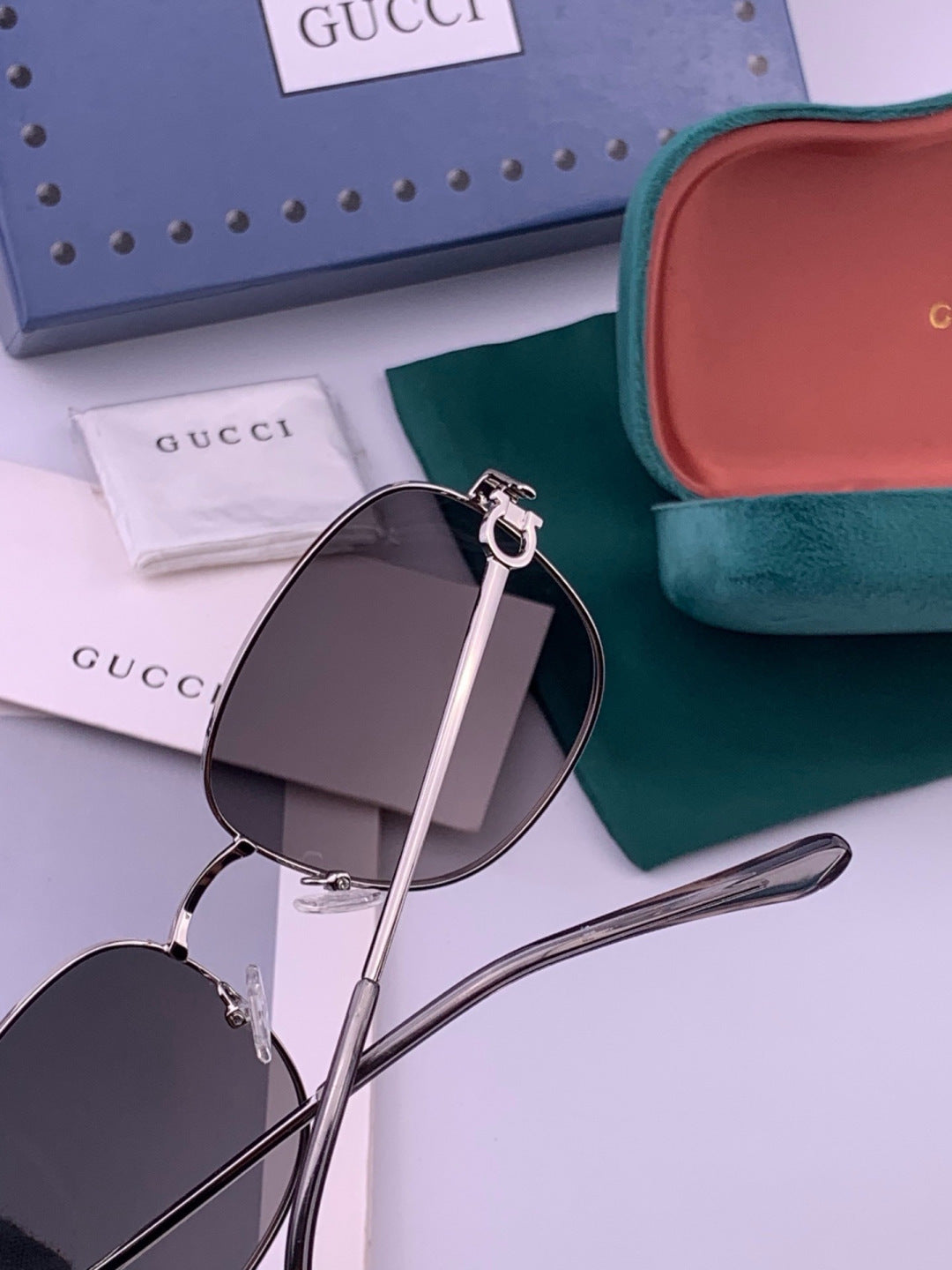 Gucci G35811 Metal Square Red Lens Sunglasses for Men & Women - 465008 - detail image 5
