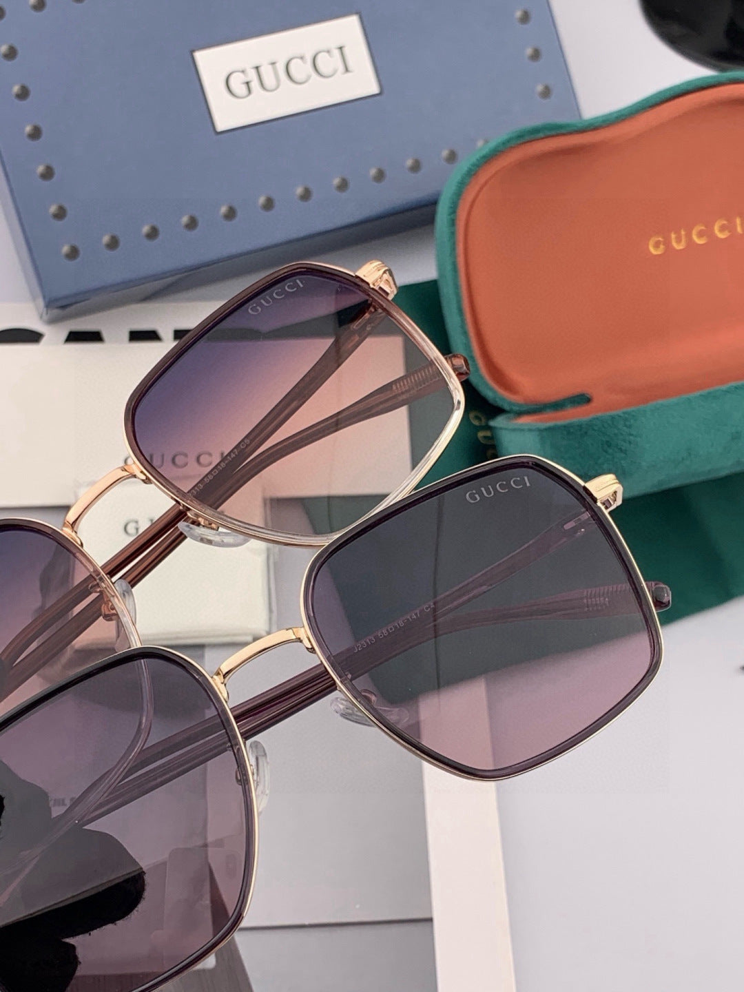 Gucci G1323 Polarized Square Black Lens Sunglasses for Men & Women - detail image 5